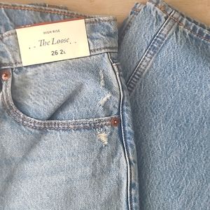 Abercrombie x Jen Reed high rise loose Jean medium wash size 26L